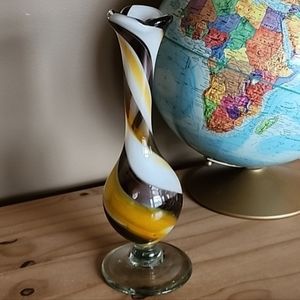 Gorgeous handblown multi color swirl art glass vase